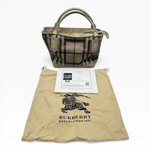 Burberry Authentic Large Smoke House Check Canvas Tote W Dustbag & Certificate